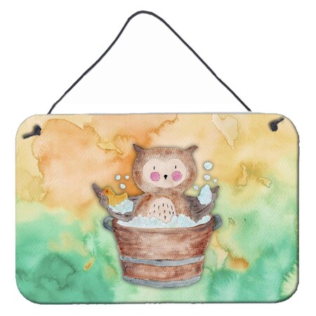 Carolines Treasures Owl Bathing Watercolor Wall or Door Hanging Prints BB7342DS812